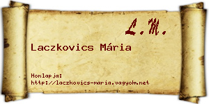 Laczkovics Mária névjegykártya