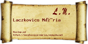 Laczkovics Mária névjegykártya